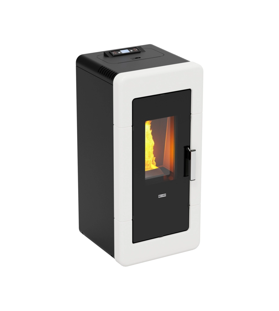 Termostufa a pellet canadian stove "idro ceramic 14" bianco 13,8 kw