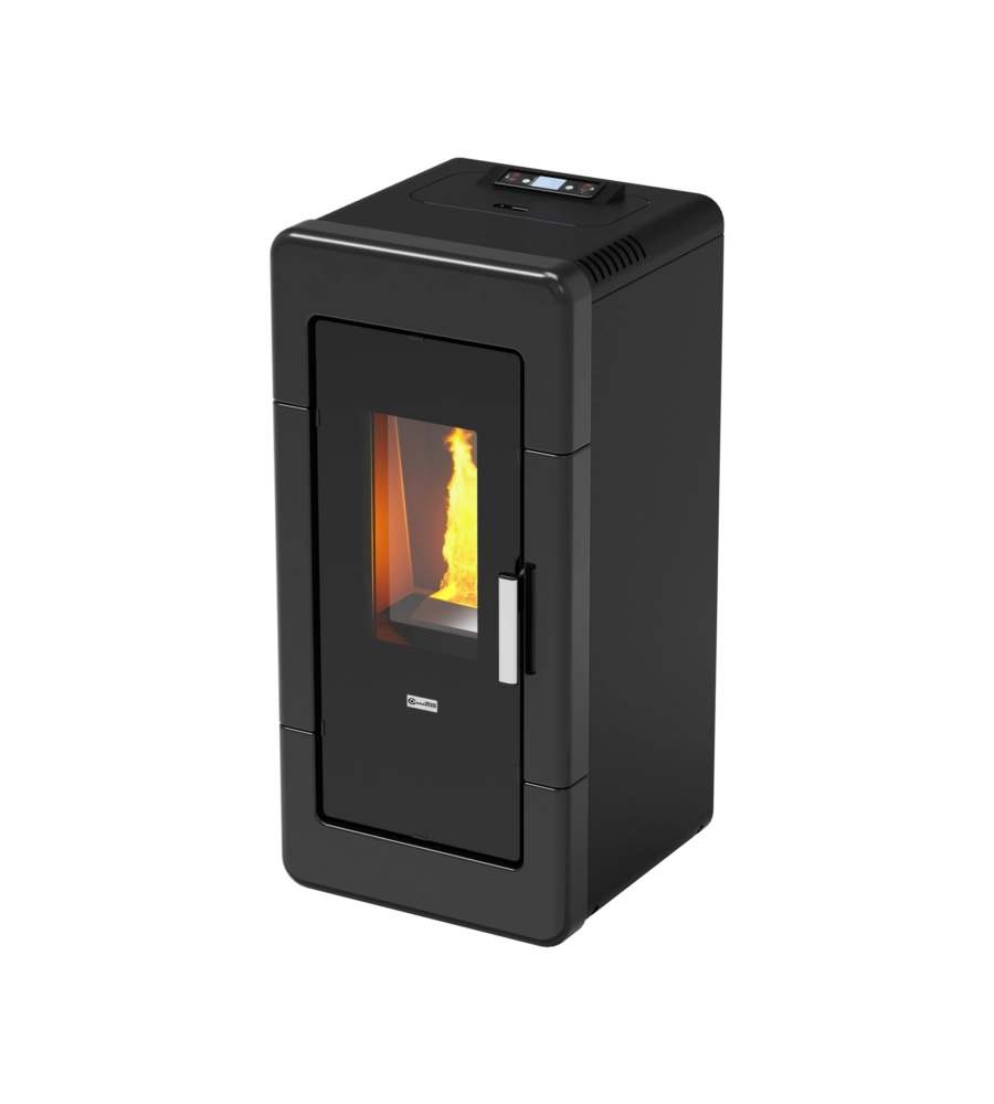 Termostufa a pellet canadian stove "idro ceramic 14" nero 13,8 kw