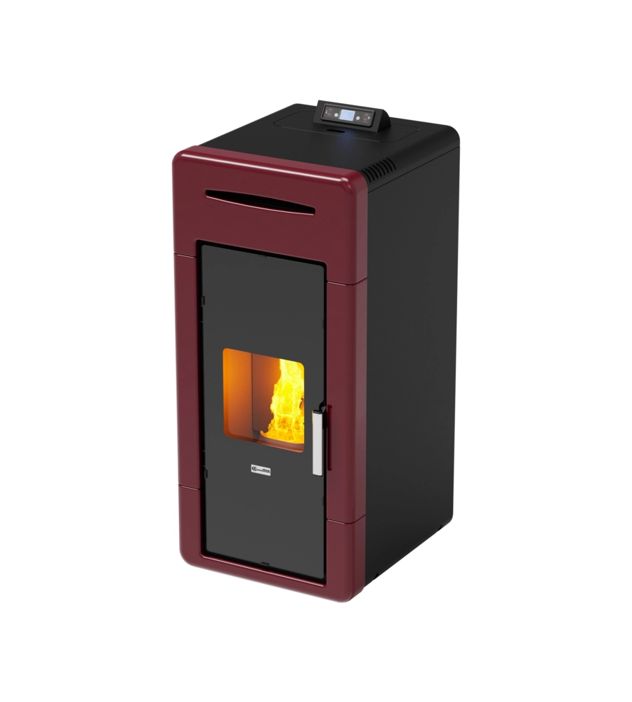 Termostufa a pellet canadian stove "idro ceramic 20" bordeaux 18 kw