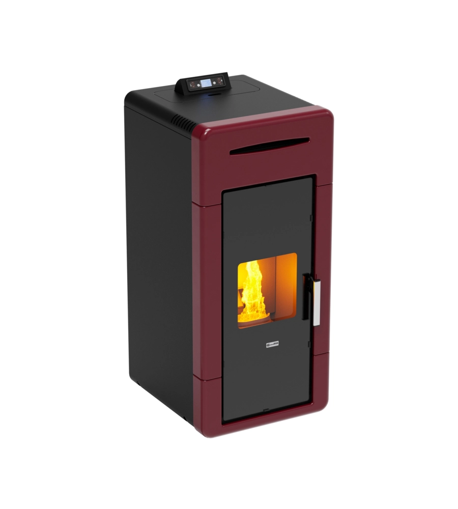 Termostufa a pellet canadian stove "idro ceramic 20" bordeaux 18 kw