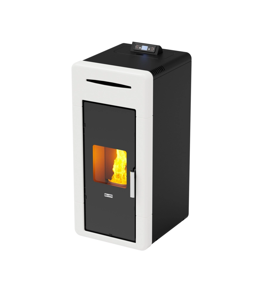 Termostufa a pellet canadian stove "idro ceramic 20" bianco 18 kw