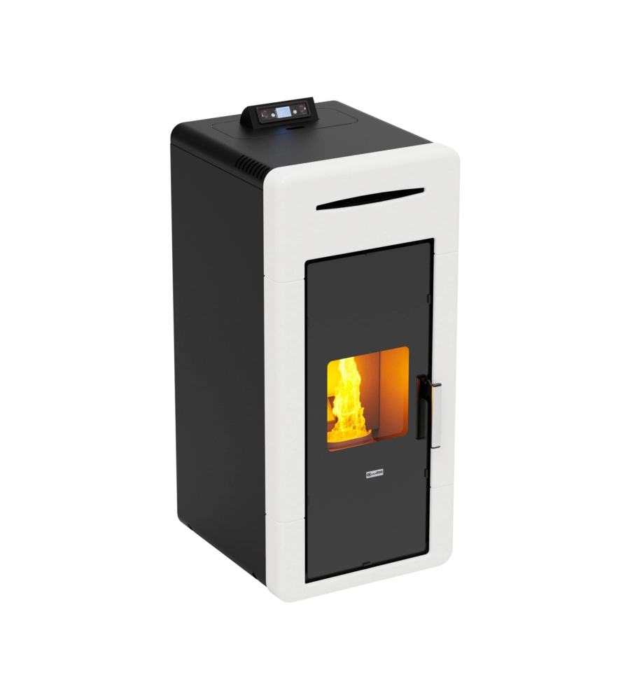 Termostufa a pellet canadian stove "idro ceramic 20" bianco 18 kw