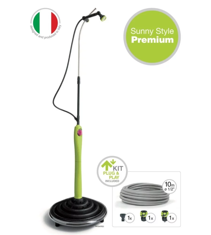 Doccia solare sunny style premium con acqua calda da esterno - verde