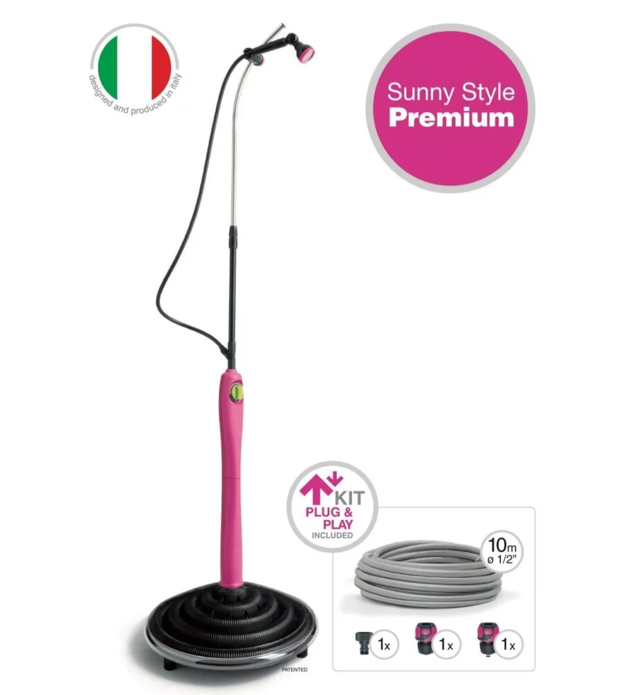 Doccia solare sunny style premium con acqua calda da esterno - fucsia