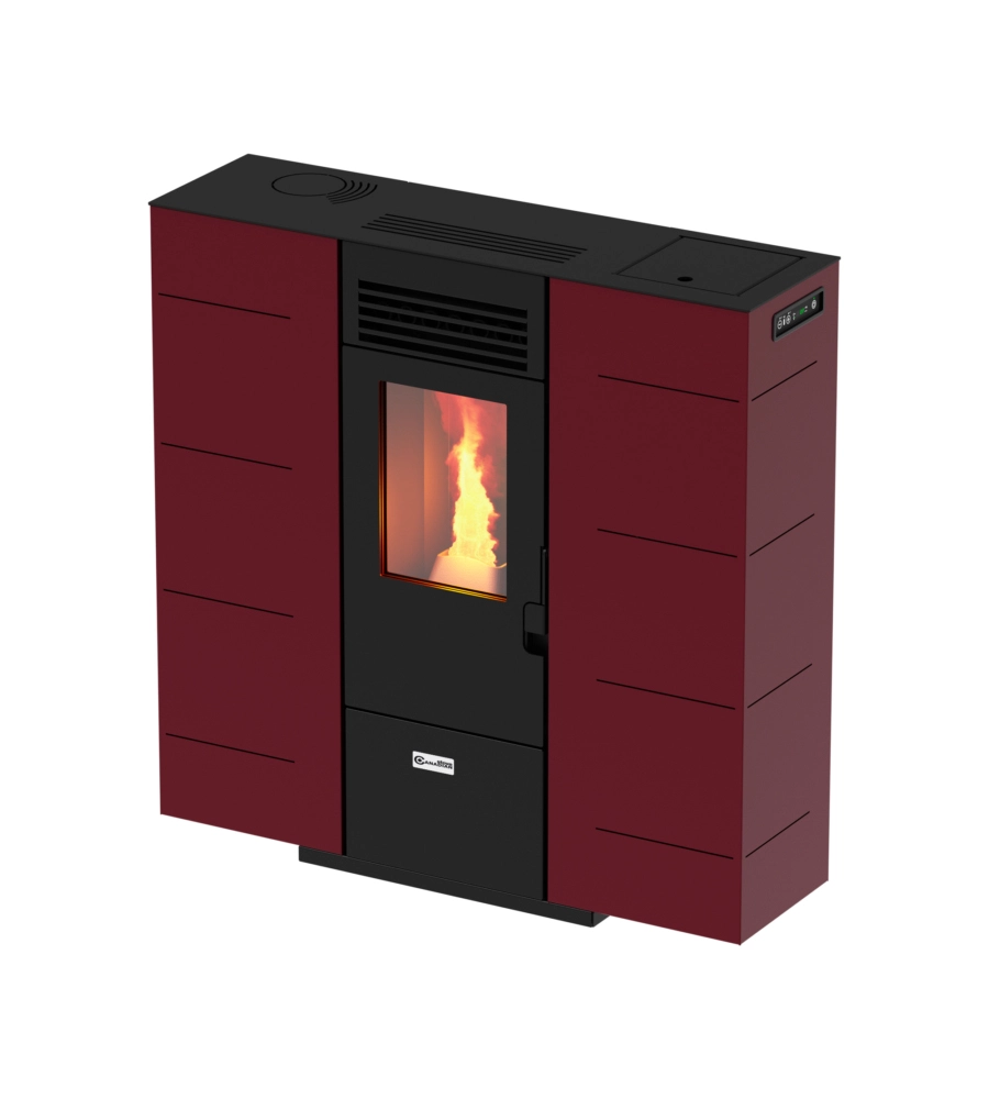 Stufa a pellet slim canadian stove "slim 6" bordeaux 6,14 kw