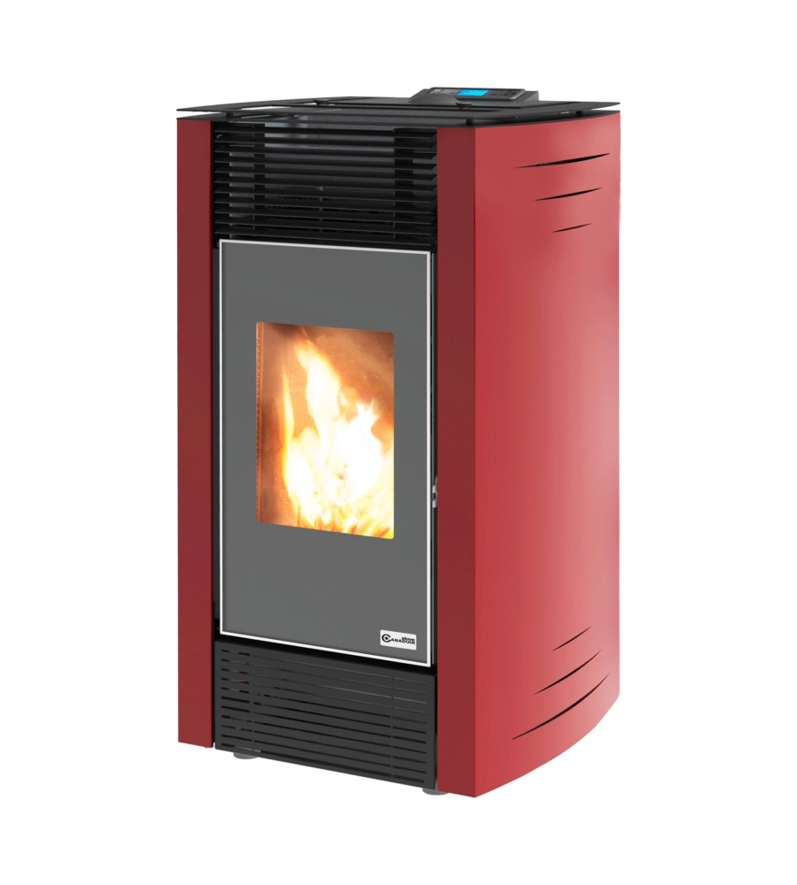 Stufa a pellet canadian stove "ermetica bio 6" bordeaux 6,5 kw