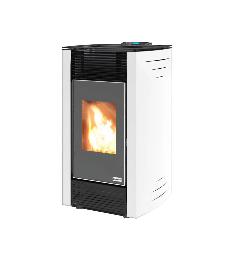 Stufa a pellet canalizzata canadian stove "ermetica bio 10c" bianco 9,3 kw