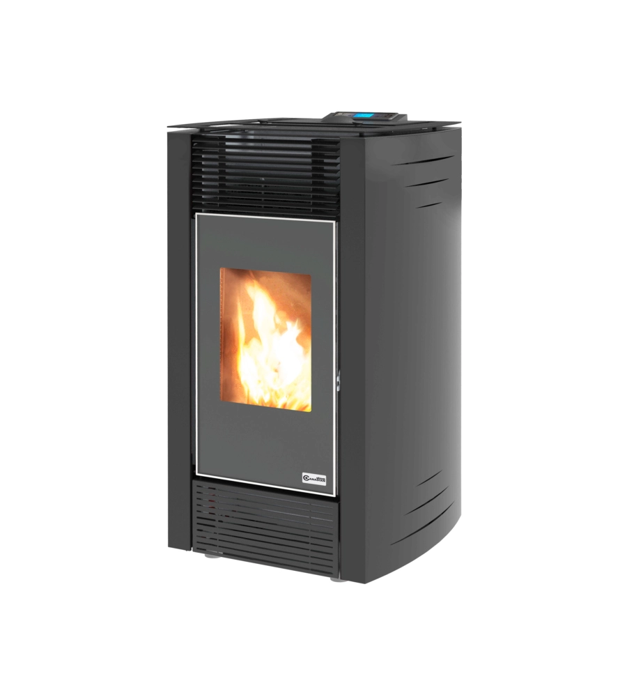 Stufa a pellet canalizzata canadian stove "ermetica bio 10c" nero 9,3 kw