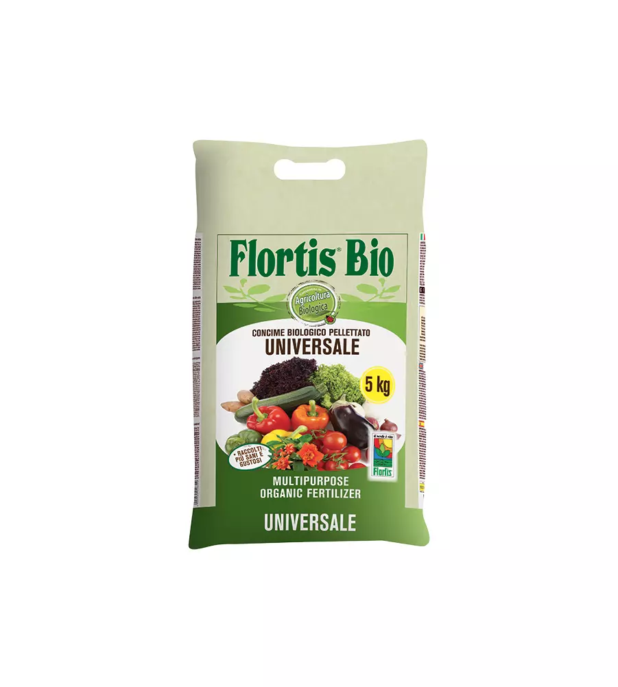 Concime biologico universale in pellet, 5 kg - flortis