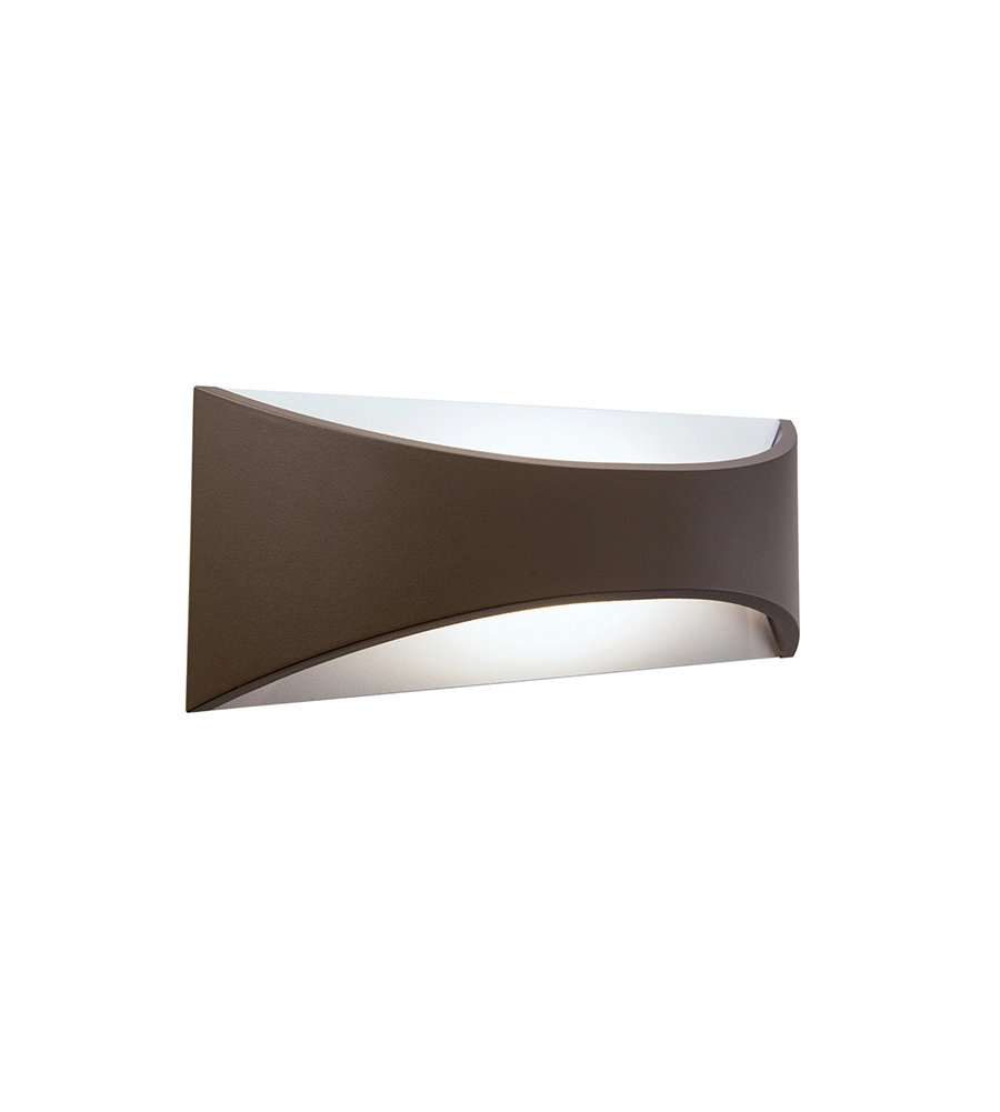 Applique led "moon" marrone 12w, bianco naturale