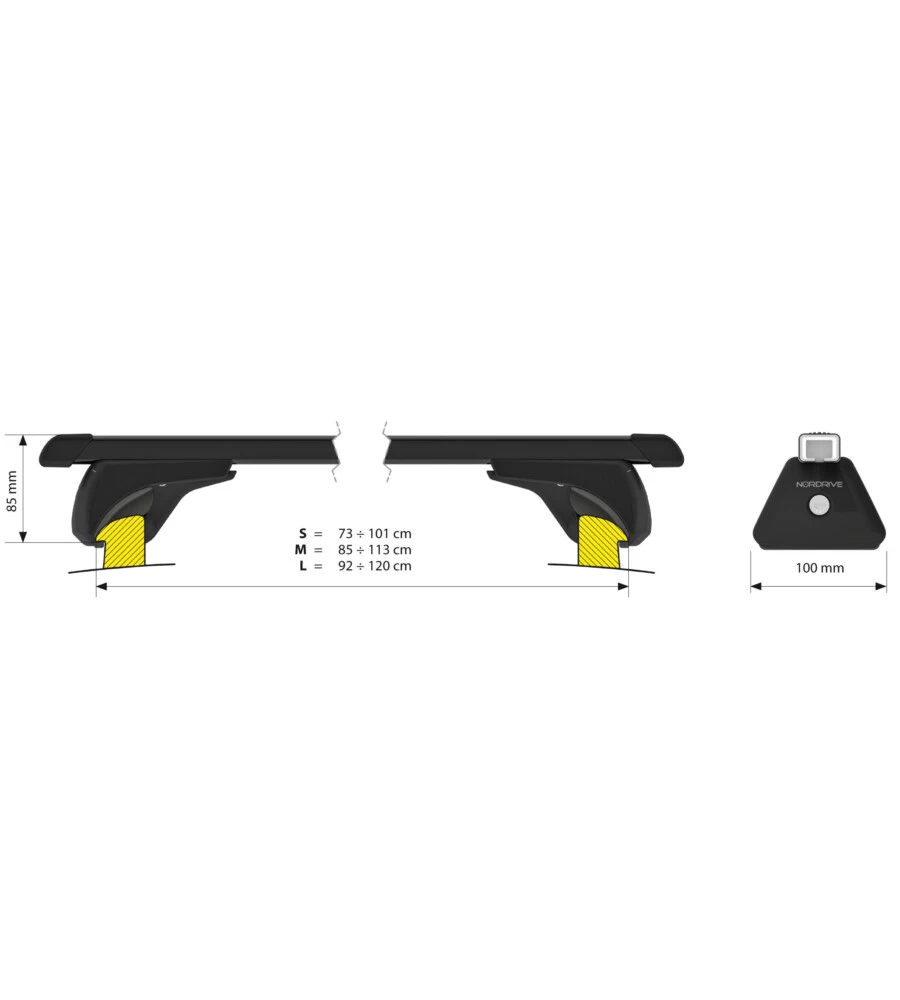 Coppia barre portatutto in acciaio in-rail steel - m - 120 cm  n15050