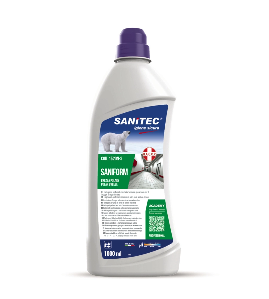 Detergente ad azione igienizzante "saniform brezza polare" - 1 litro.