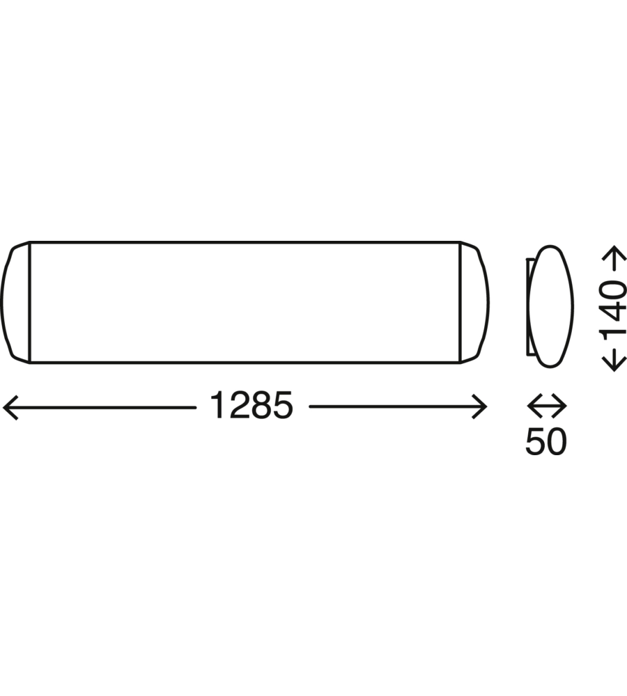 Reglette led bianca 128,5 cm, 23w