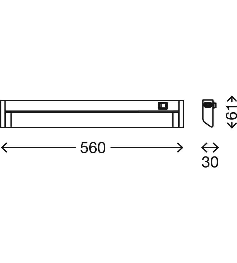 Sottopensile led bianco 56 cm, 8,5w