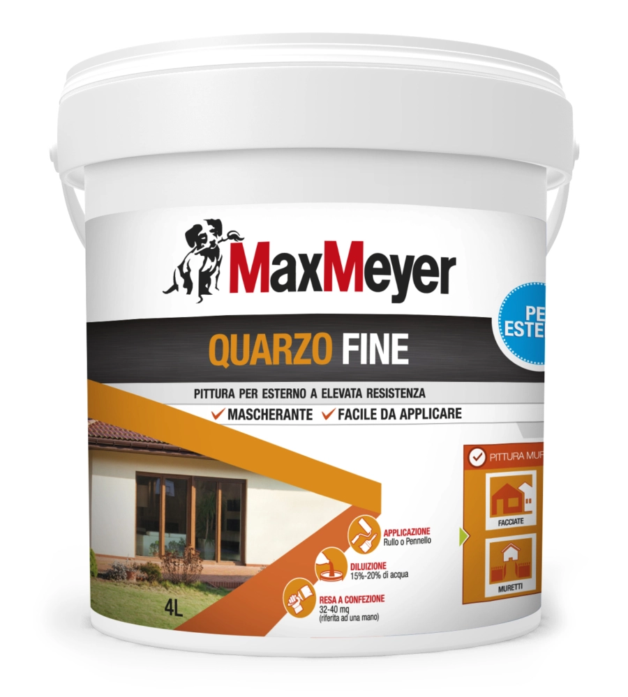 Pittura quarzo fine  bianco lt 4