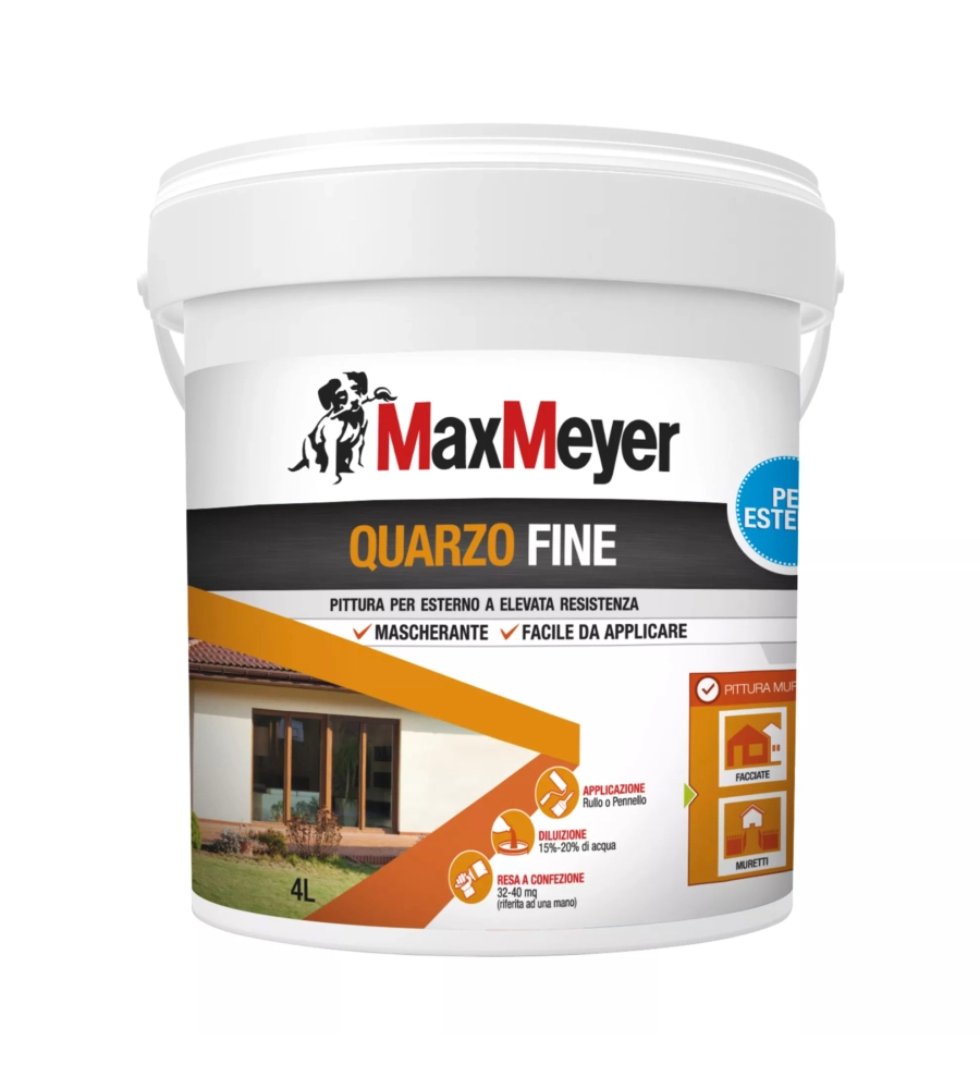 Pittura quarzo fine  bianco lt 4