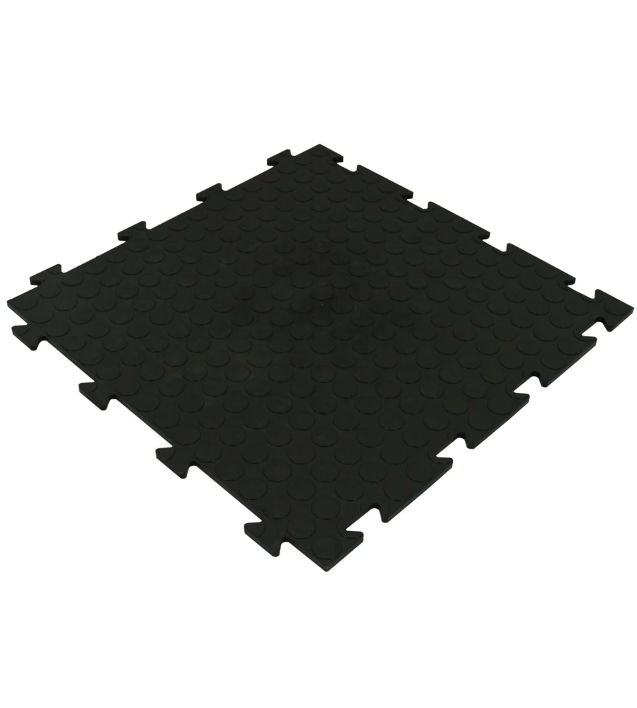 Piastrella da esterno in pvc ad incastro colore nero, 500x500x8 mm