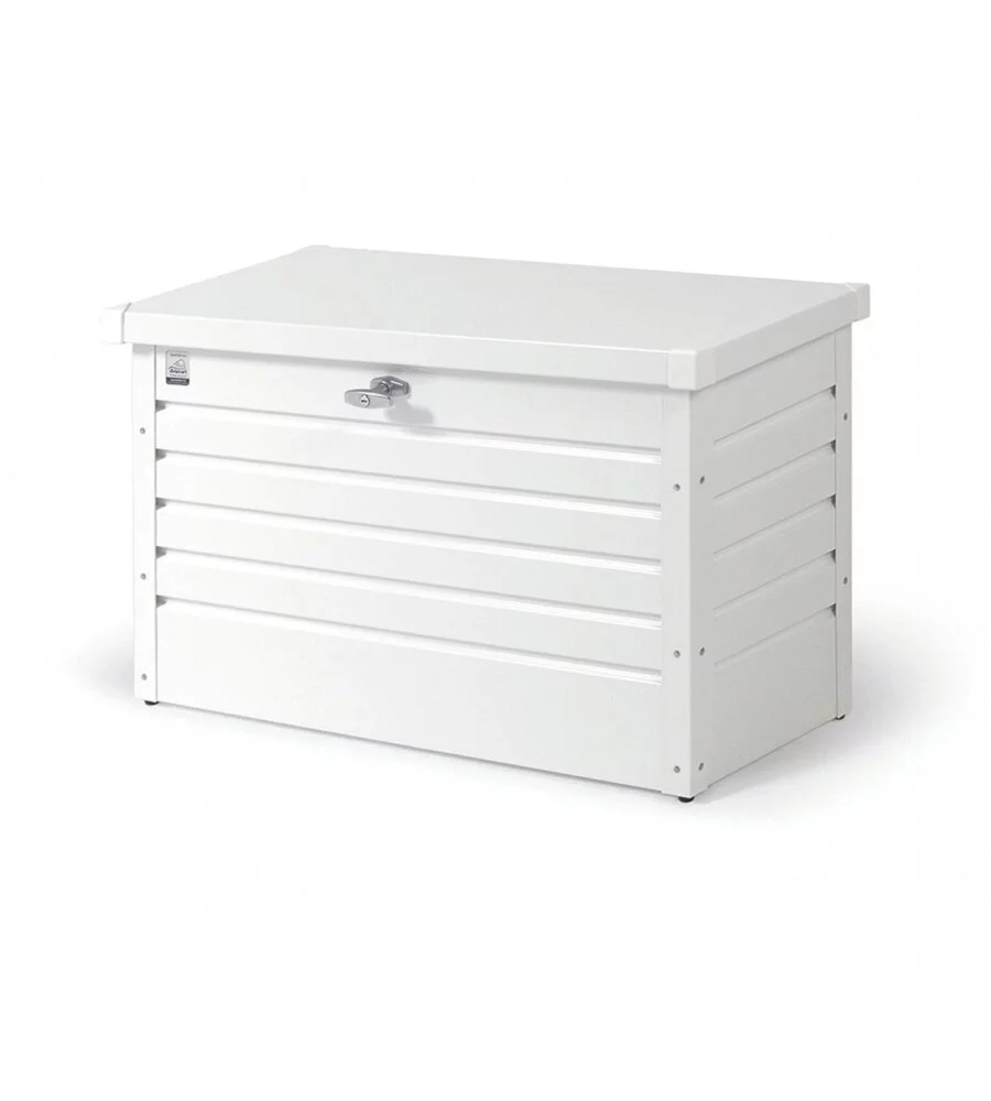 Baule da esterno "freizeitbox 100" in acciaio zincato colore bianco - 61010