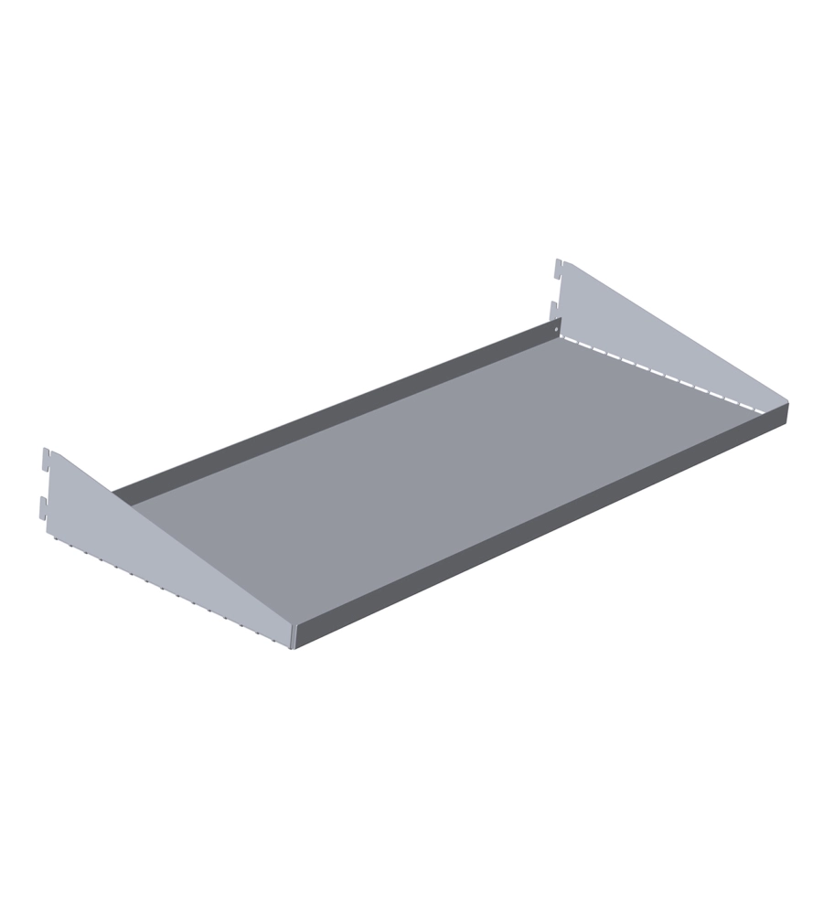 Ripiani multiuso, reversibili, con reggimensole integrate - alluminio - 2 pz.