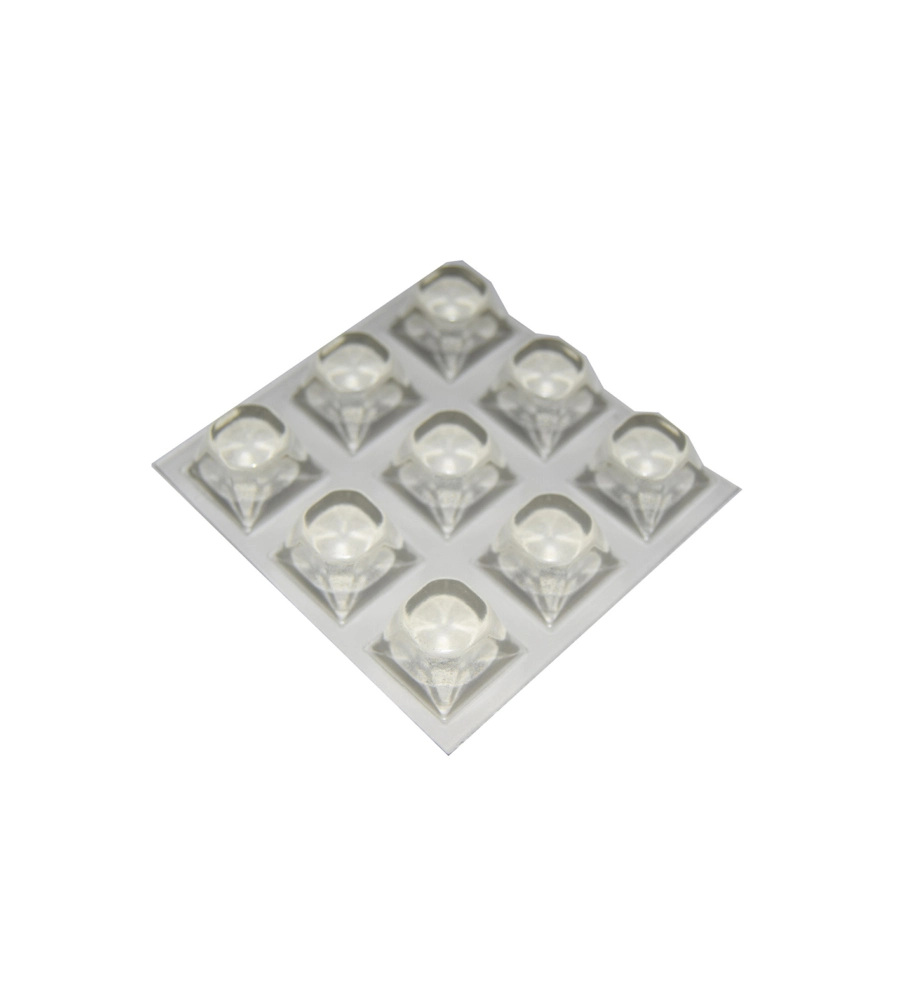 Paracolpi adesivi quadrati trasparenti 20 x 20 mm. spessore 13,2 mm. - 9 pz.