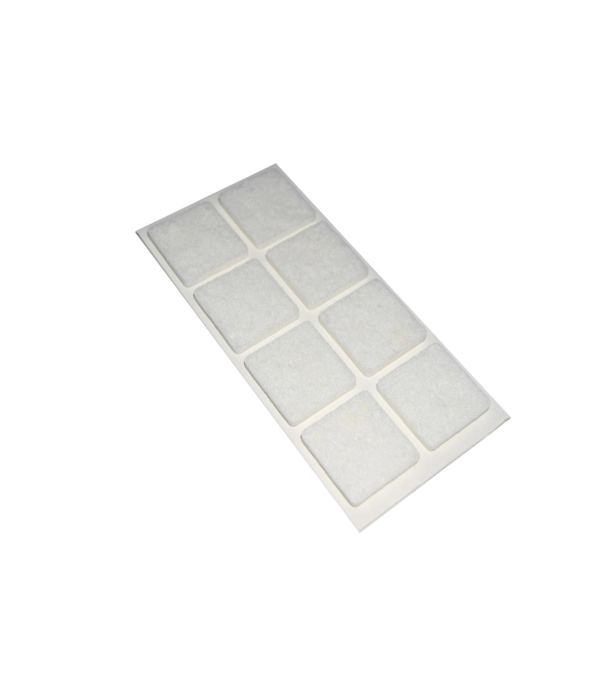 Feltrini adesivi quadrati 25 x 25 mm. - bianco - 8 pz.