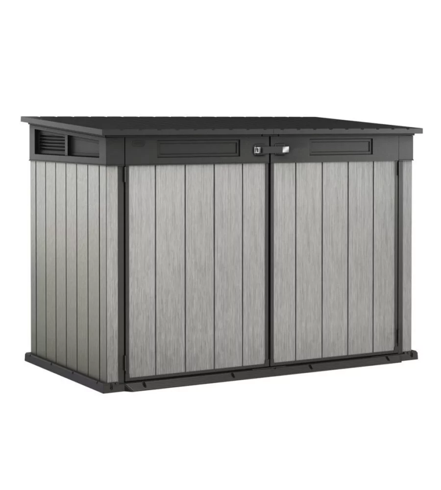 Keter - porta attrezzi multiuso in resina "grande store" - 2020 lt 190.5x109.3x132.5 cm grigio