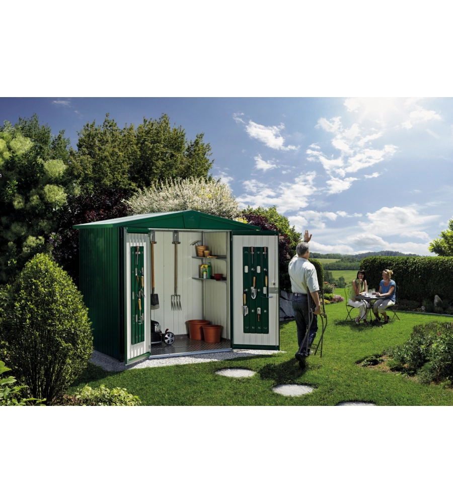 Casetta da giardino biohort "europa  1" in acciaio zincato colore verde scuro 172x84x196 cm