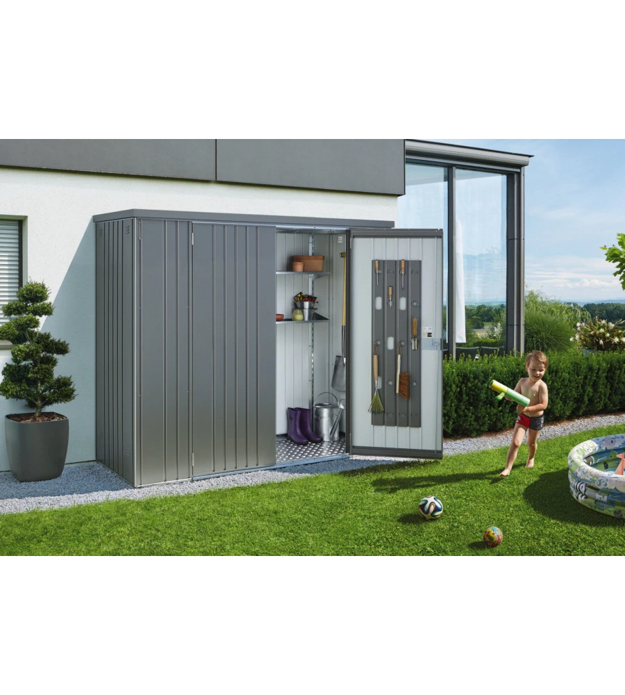 Armadio per attrezzi in acciaio zincato "230" grigio quarzo 227 x 83 x 182,5h - biohort. 30080