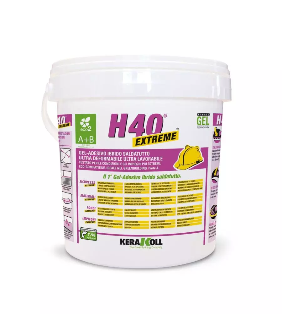 Kerakoll "h40 extreme" gel adesivo ibrido saldatutto - 10 kg.