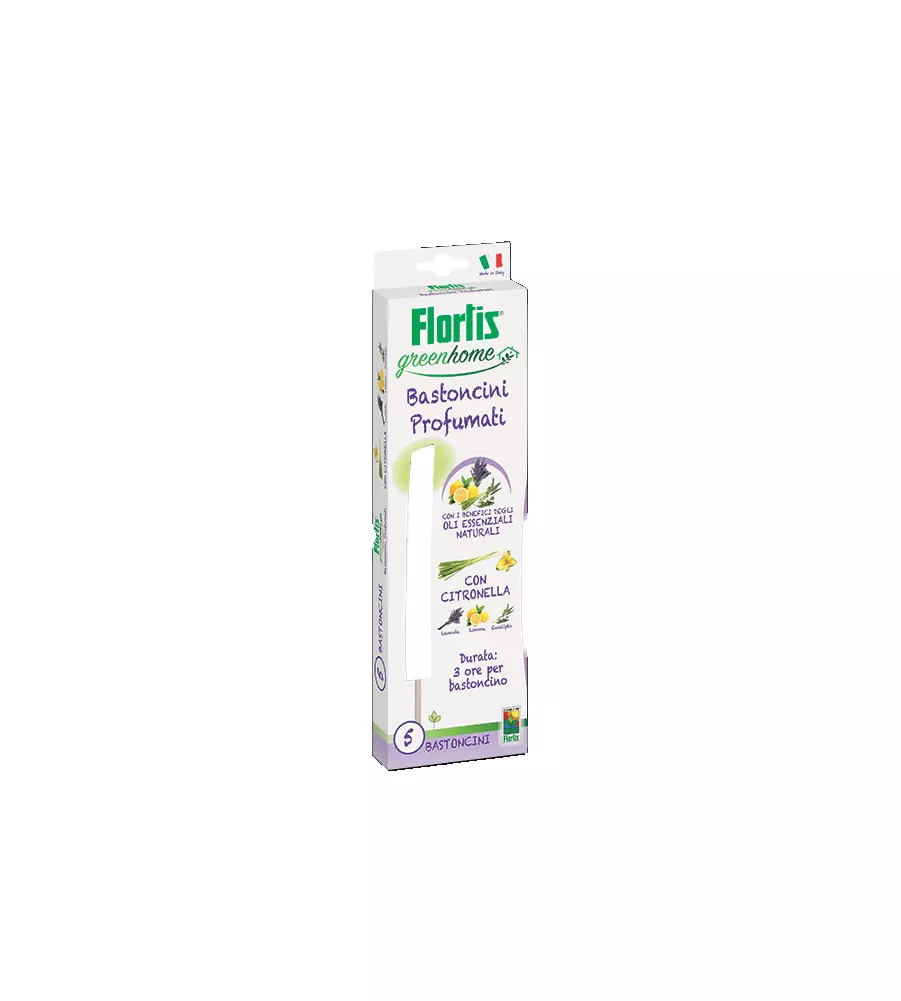 Bastoncini antizanzare flortis alla citronella , 5 pezzi