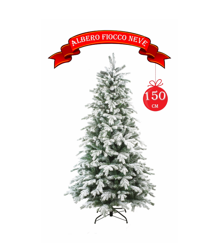 Albero di natale "fiocco neve" con 732 rami ad aggancio, 150 cm