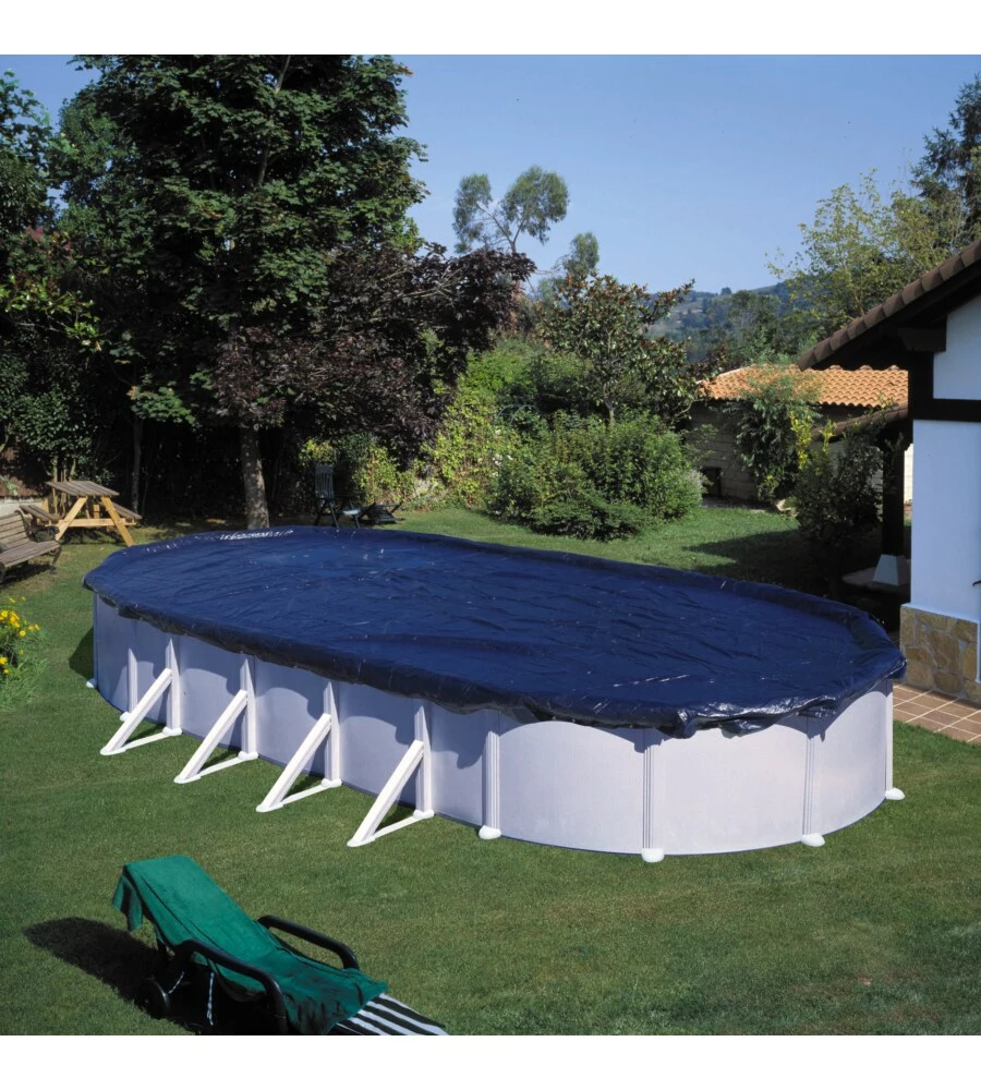 Copertura invernale per piscina ovale  610x375 cm o a forma di otto 500x340 cm - gre ciprov611