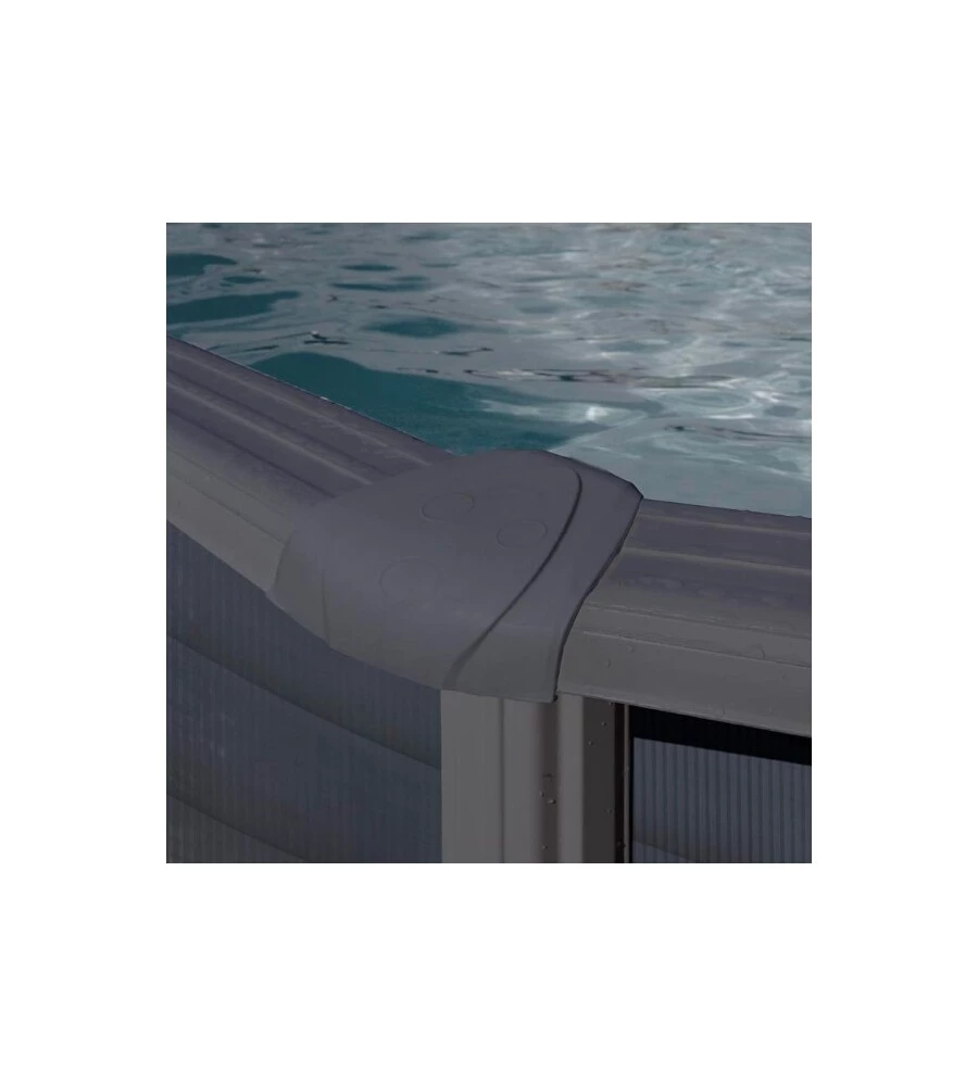 Piscina fuori terra ovale gre "kea" in acciaio colore grafite 610x375x120 - cod. kit610gf