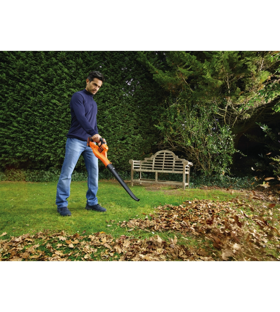 Soffiatore da giardino black + decker "gwc1820pc-qw" con batteria al litio power command 18v 2.0ah.