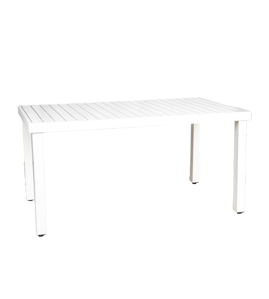 Tavolo da esterno euro garden in alluminio fisso colore bianco, 152x90x75h cm