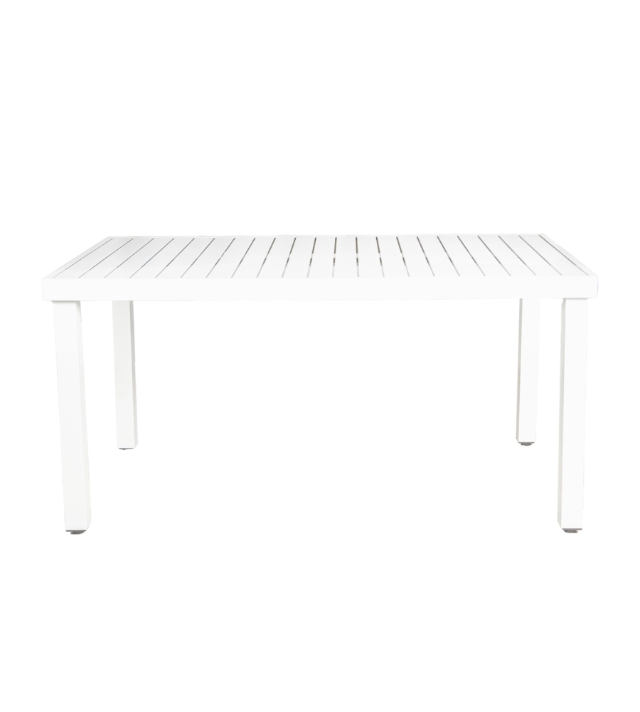 Tavolo da esterno euro garden in alluminio fisso colore bianco, 152x90x75h cm