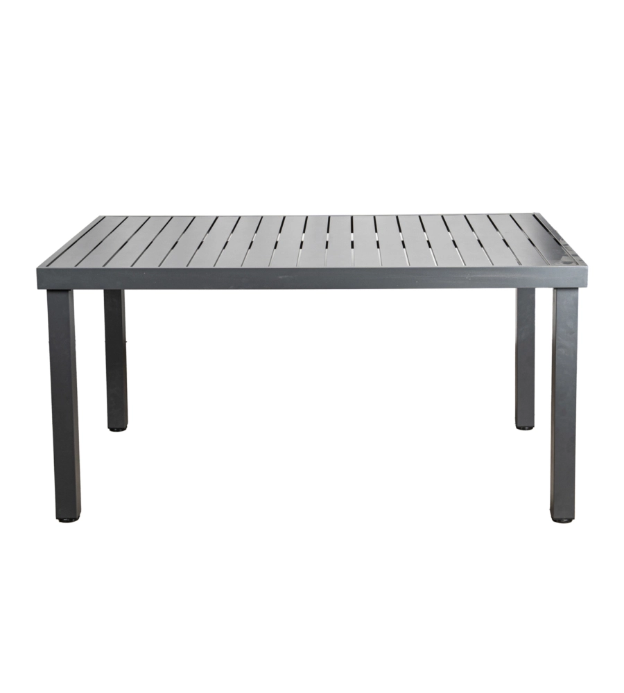 Tavolo da giardino euro garden in alluminio fisso colore grigio, 152x90x75 cm