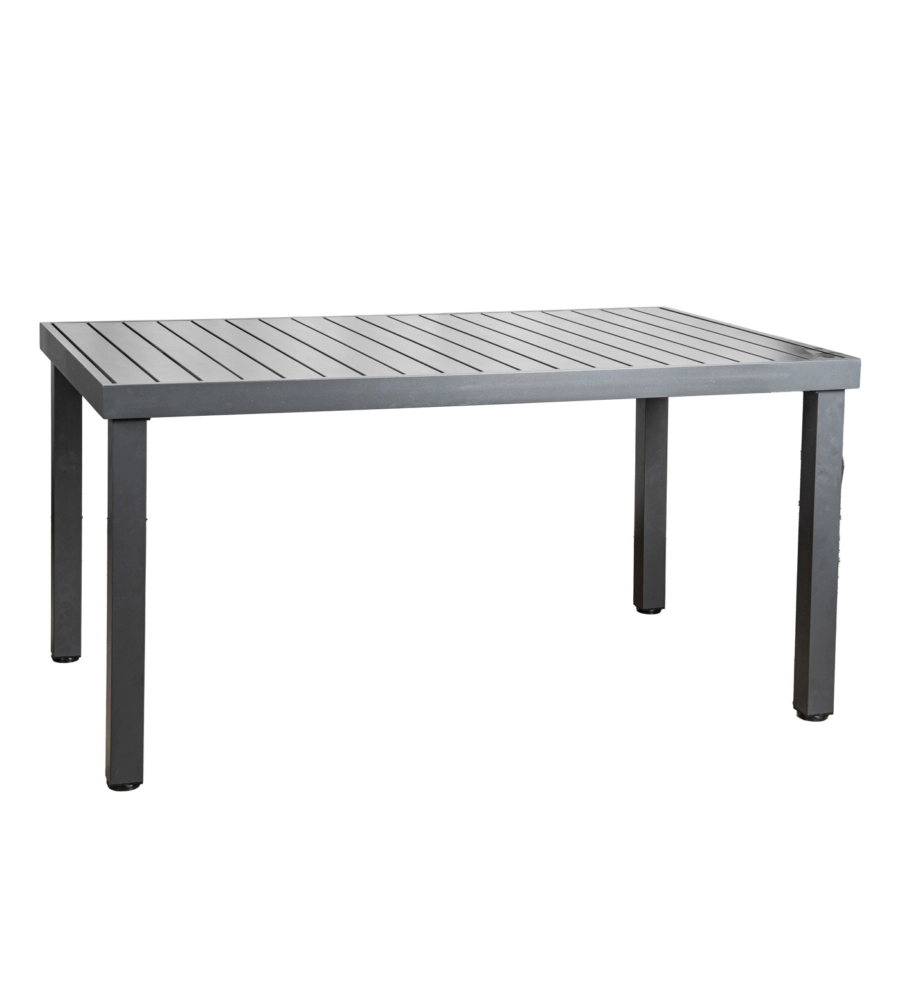 Tavolo da giardino euro garden in alluminio fisso colore grigio, 152x90x75 cm