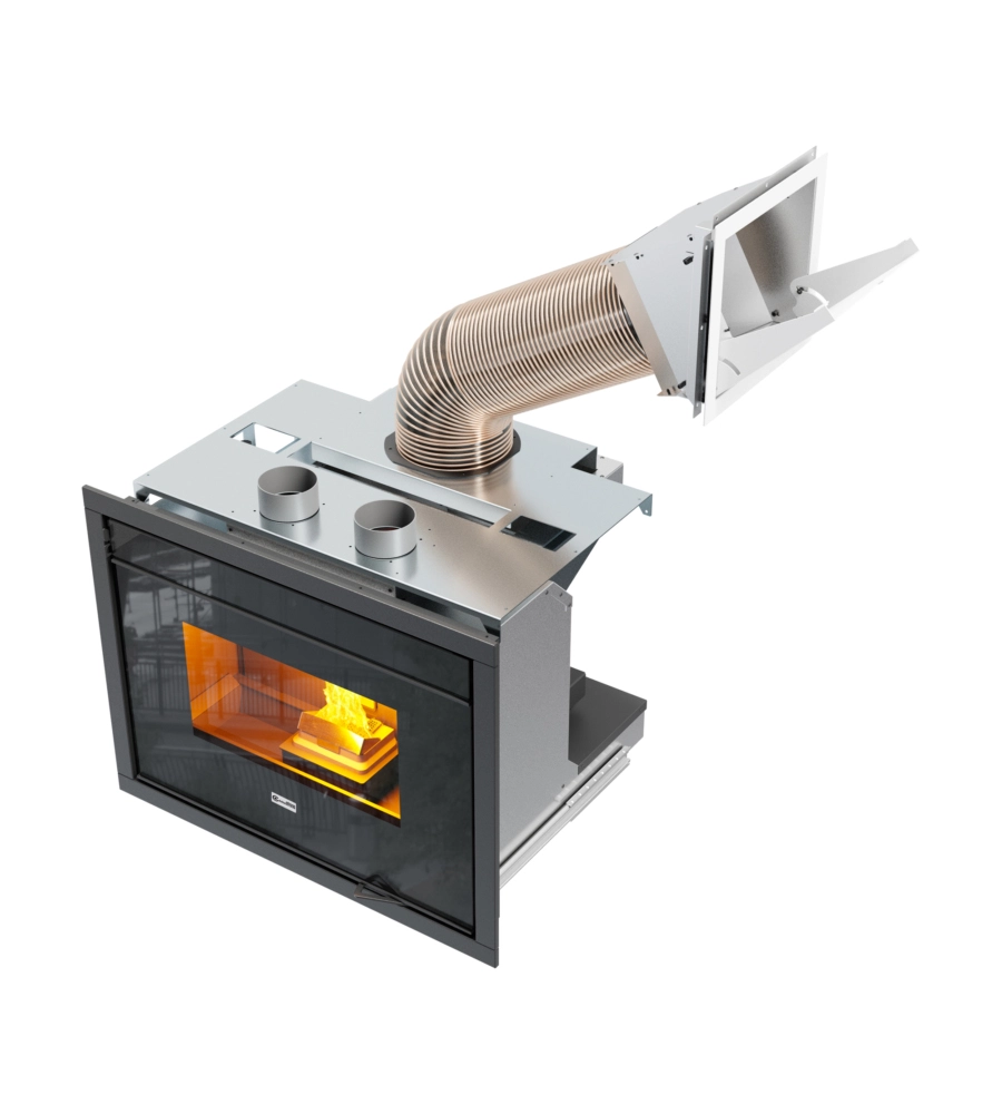 Inserto camino a pellet canalizzato canadian stove "13c" 12 kw