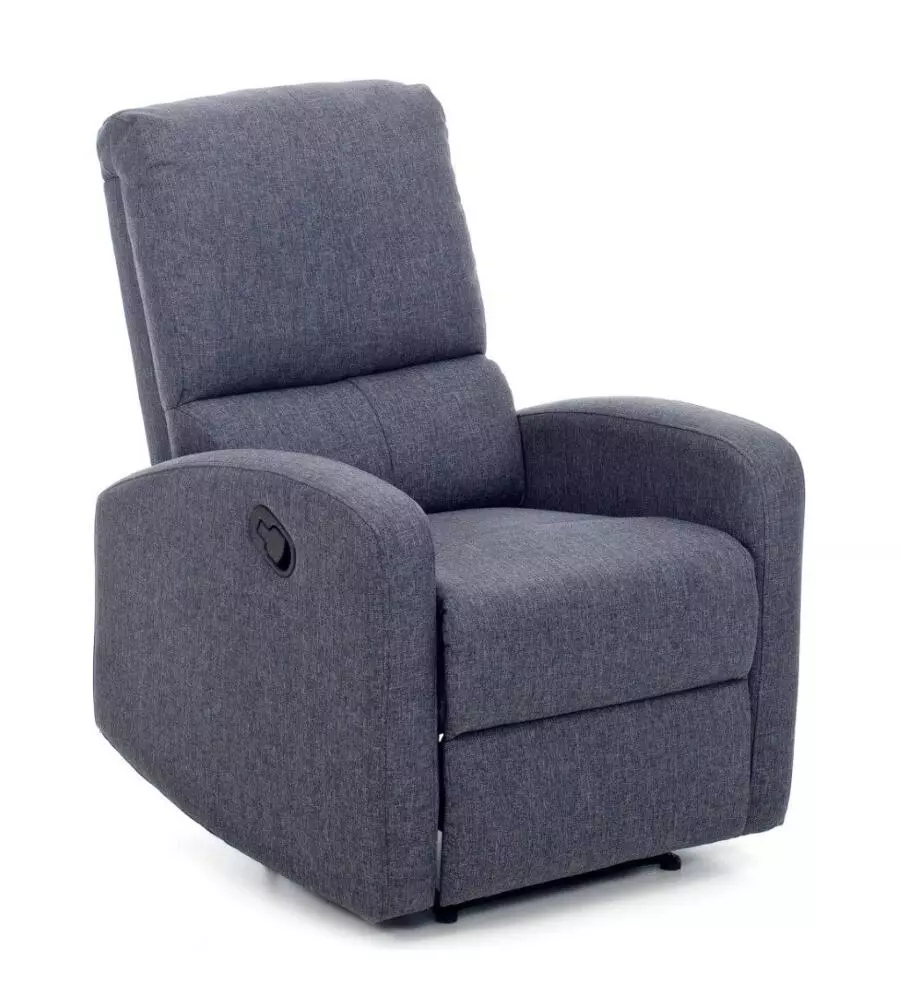 Poltrona con recliner manuale "fiorella" blu, 74x78x105 cm