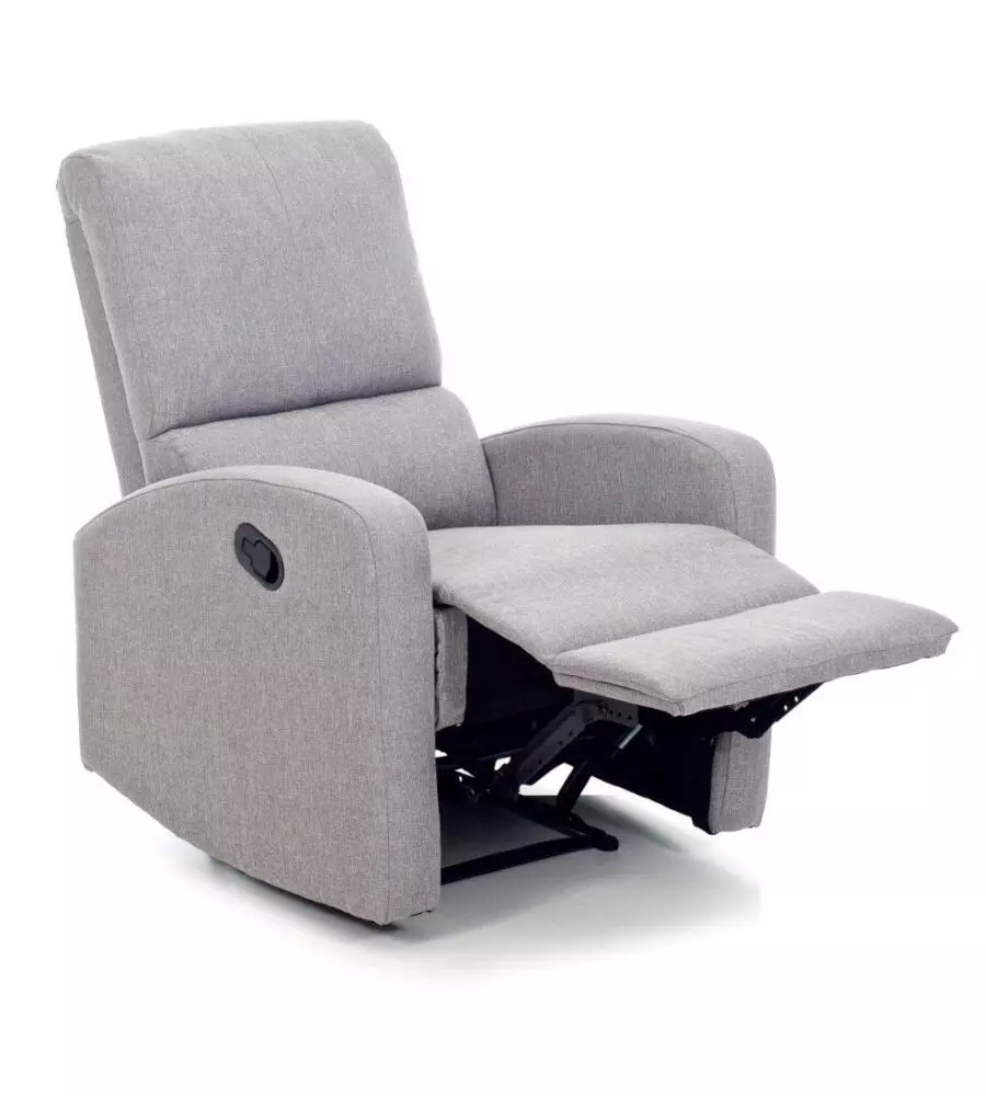 Poltrona con recliner manuale "fiorella" grigio, 74x78x105 cm