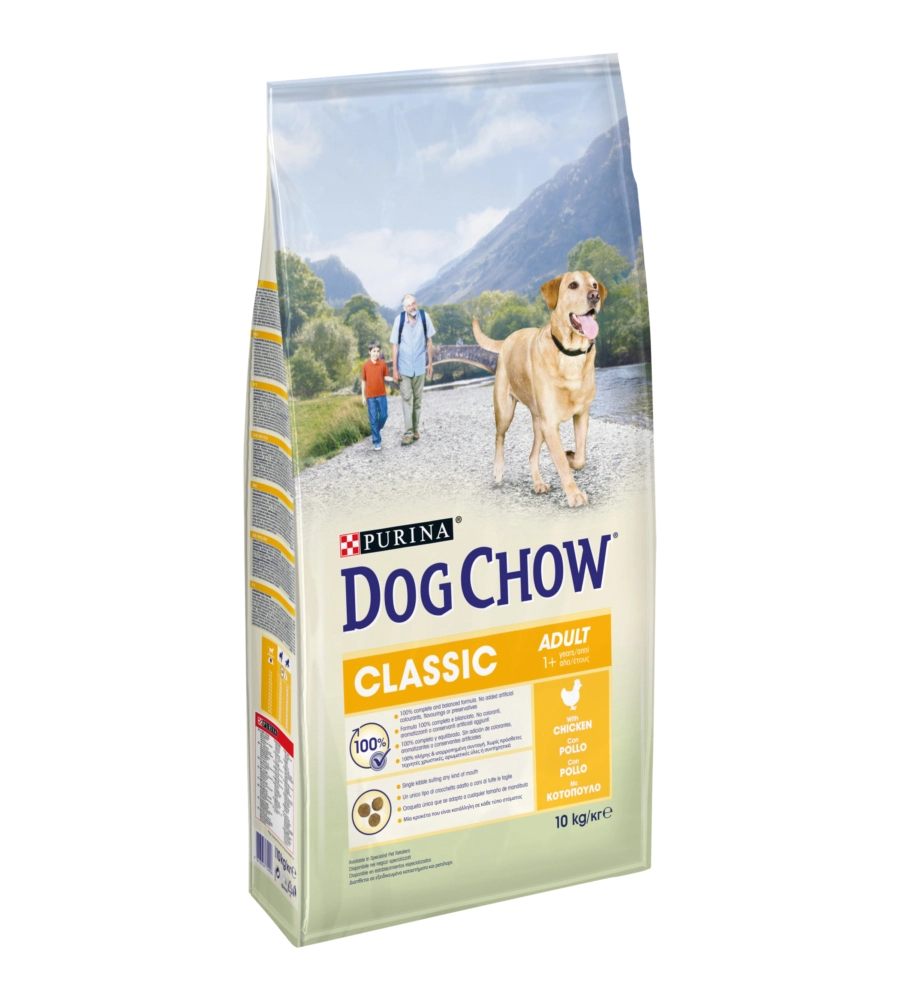 Crocchette per cani adulti purina "dog chow classic" al pollo, 10 kg