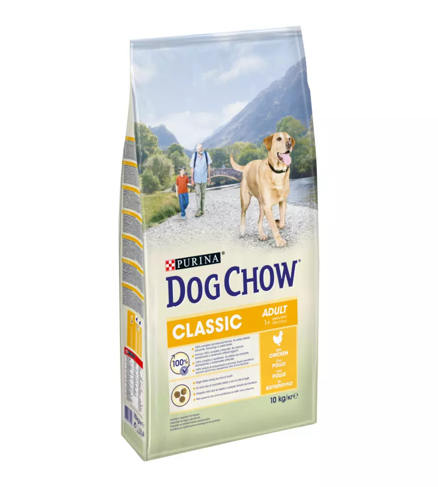 Crocchette per cani purina "dog chow classic" adulto di tutte le taglie con pollo 10 kg