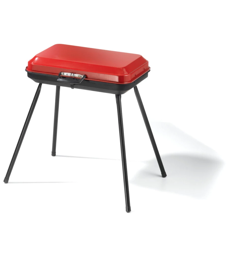 Barbecue a carbone a valigetta con coperchio, 28x46x59 cm - ompagrill