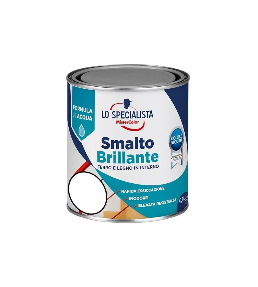 Smalto acqua brillante 0,5 lt. bianco