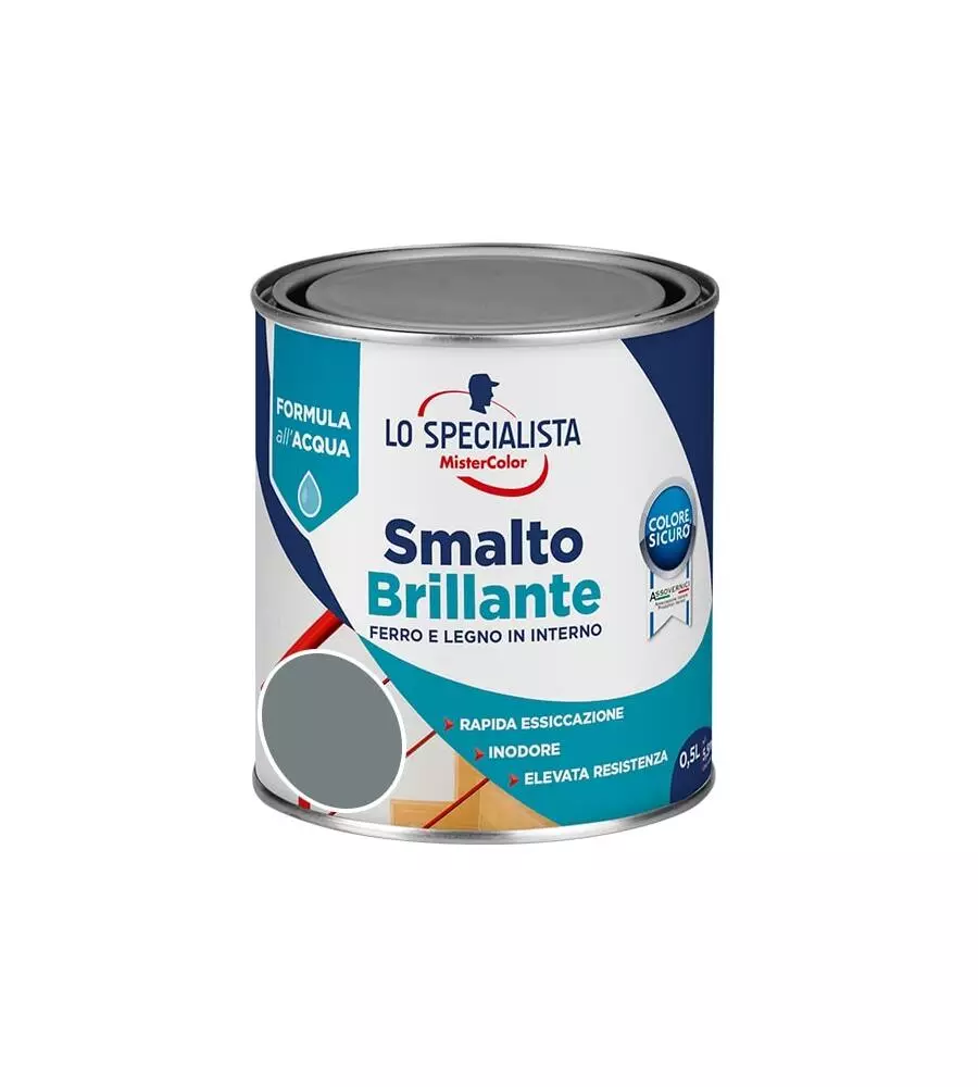 Smalto acqua brillante 0,5 lt. grigio perla