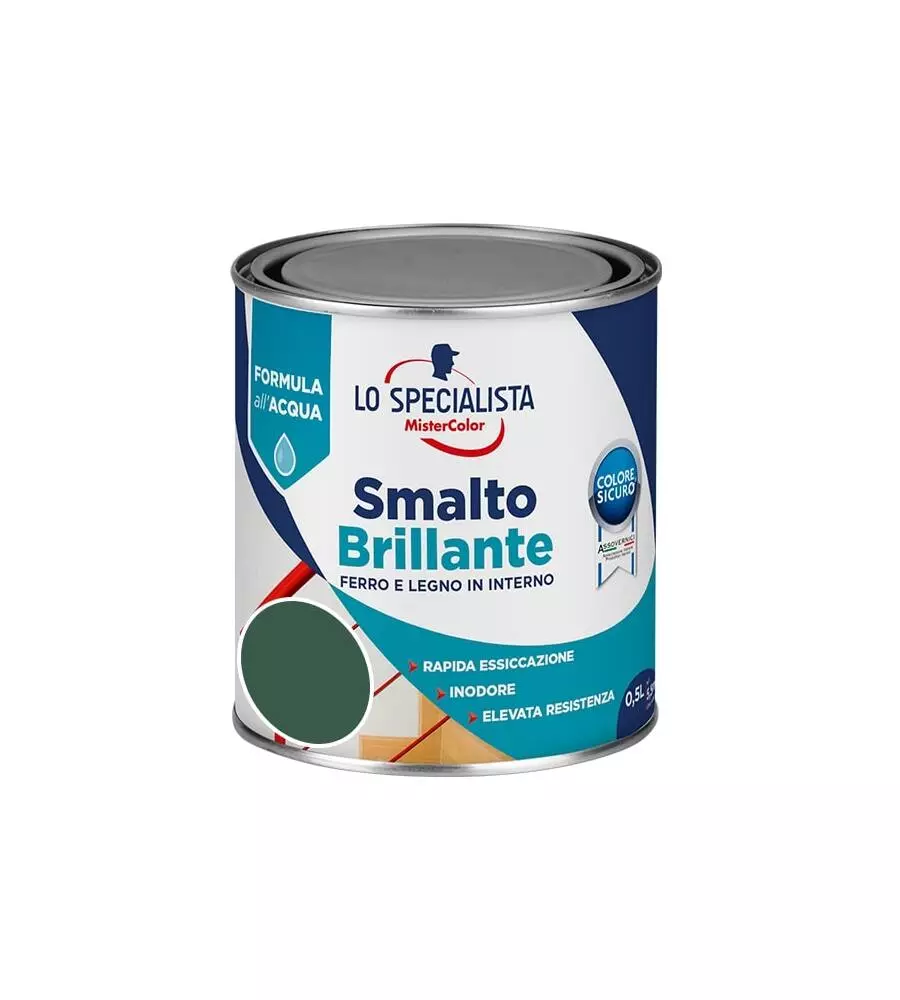 Smalto acqua brillante 0,5 lt. verde scuro