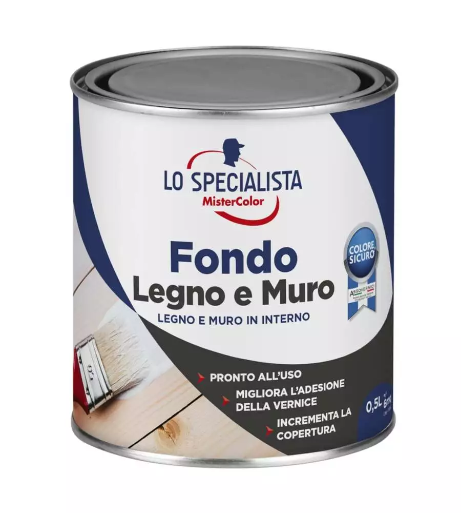 Fondo legno e muro 0,5 lt. bianco