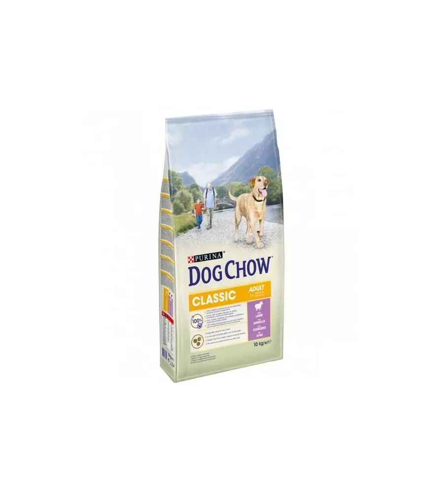 Crocchette per cani tonus dog chow classic agnello, 10 kg - purina