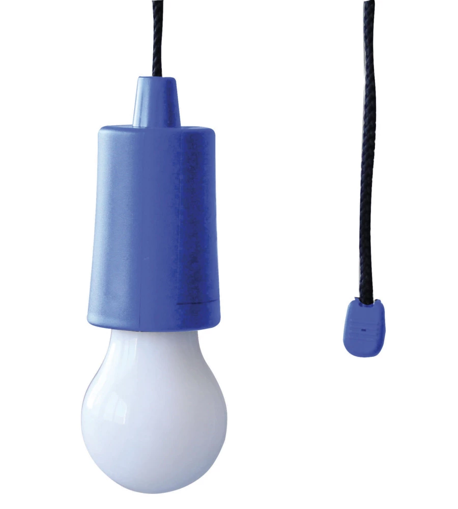 Lampada led con corda appendibile blu